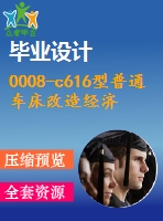 0008-c616型普通車床改造經濟型數(shù)控機床設計（含cad圖紙）