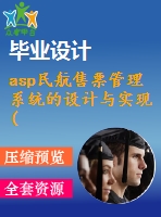 asp民航售票管理系統(tǒng)的設(shè)計與實(shí)現(xiàn)(源代碼+論文)