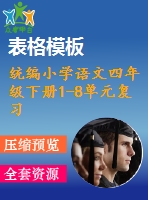 統(tǒng)編小學(xué)語文四年級(jí)下冊(cè)1-8單元復(fù)習(xí)任務(wù)單ppt
